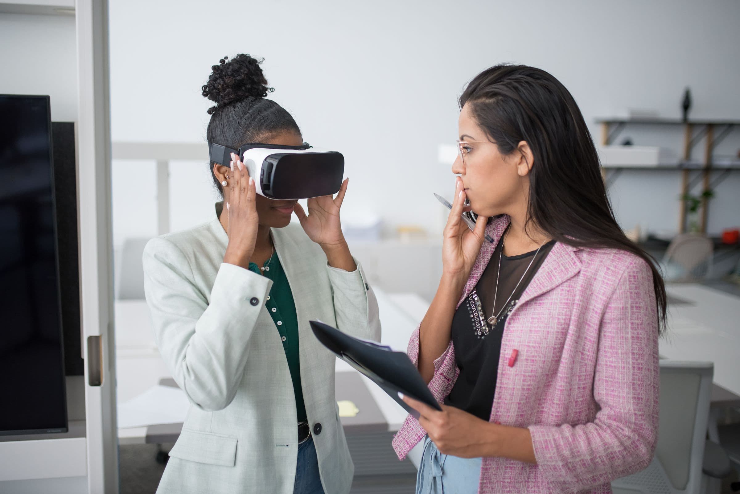 Search and visibility work on a laptop in an office.