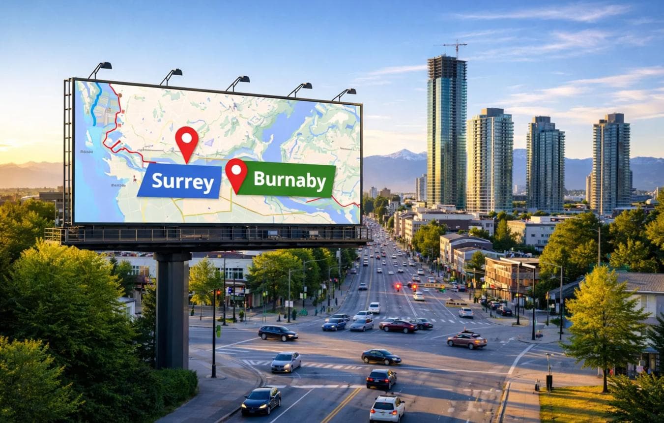 Location-based digital out-of-home campaign screens.